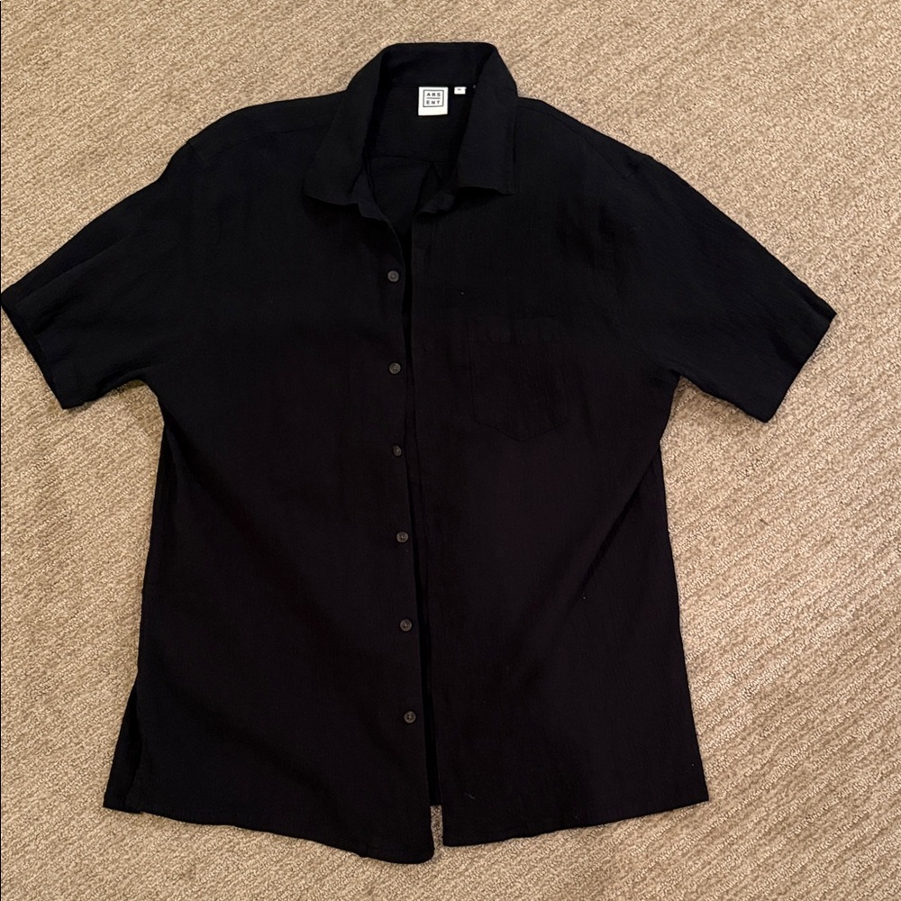 ABSENT Black Men's Shirt; size XL